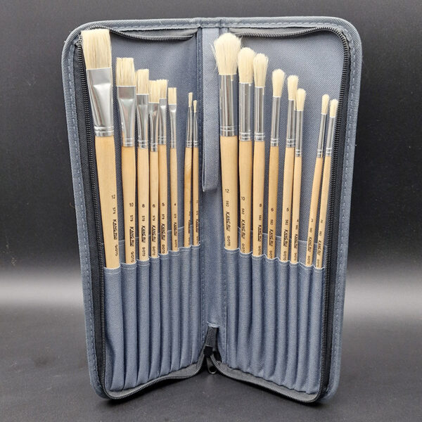 Estuche de pinceles de cerda x16