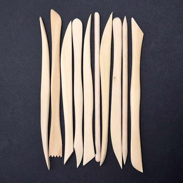Juego de herramientas de madera pequeñas para escultura x10