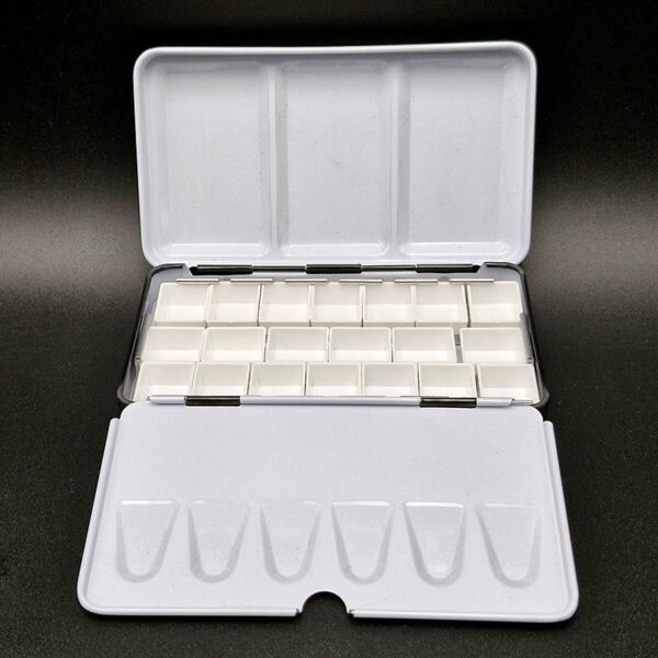 Paleta metalica mediana para acuarelas