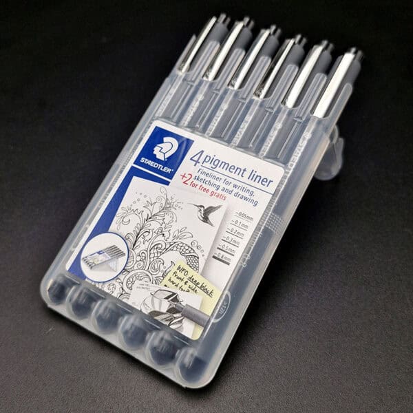 Set de rapidografos negros Staedtler x6