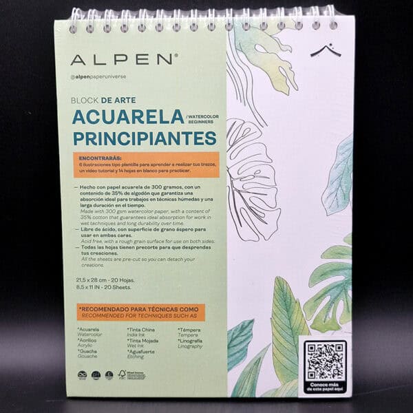 Block de arte Alpen para principiantes de acuarela 21.5x28