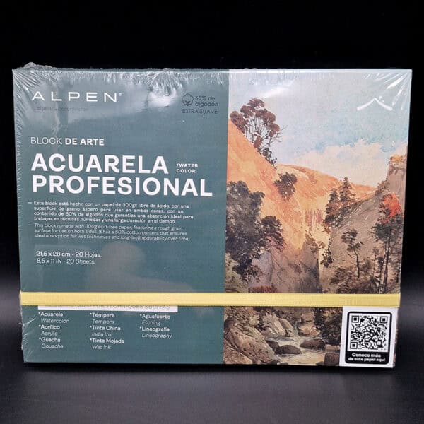 Block profesional para acuarela Alpen 300gr 20 hojas
